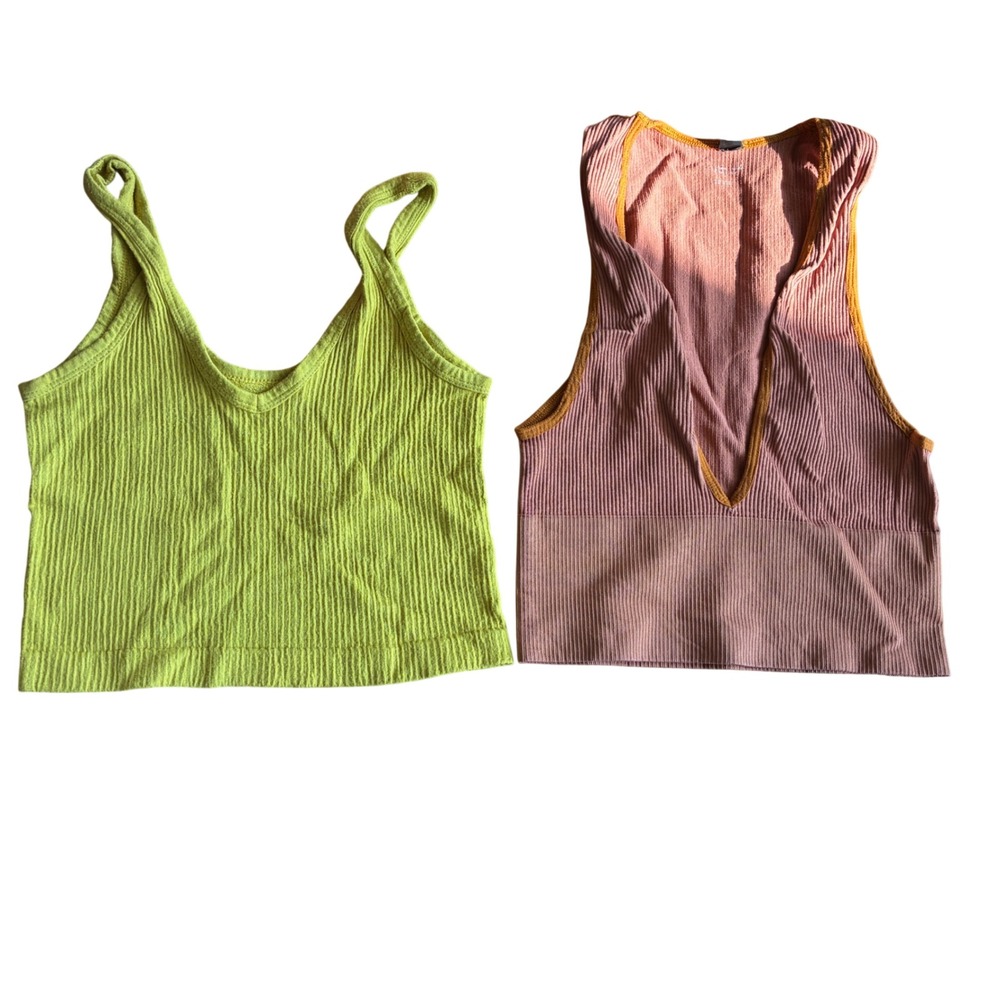 Urban Outfitters Cropped Tank Bundle Women Size S Chartruese & Terracotta